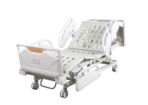 Full-electric hospital bed with CPR and central locking castors