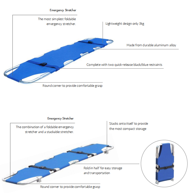 Emergency Stretcher deployed for patient transpor
